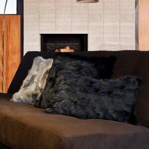 Natural Home Decor Classic Rabbit Pillow | 1-Piece | Black | 12"x20"